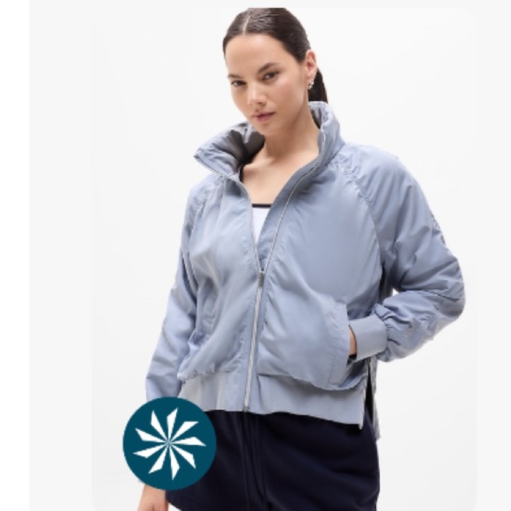 NWT Athleta Jetset Bomber Jacket in Blue Star size M